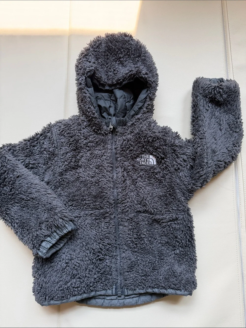 The North Face Kids Reversible Hooded Puffer Jacket - Black & Gray